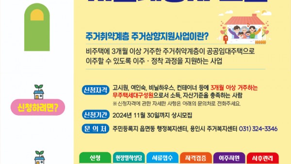3. 용인특례시가 주거취약계층 주거상향지원 사업을 진행한다. 사진은 관련 포스터..jpg