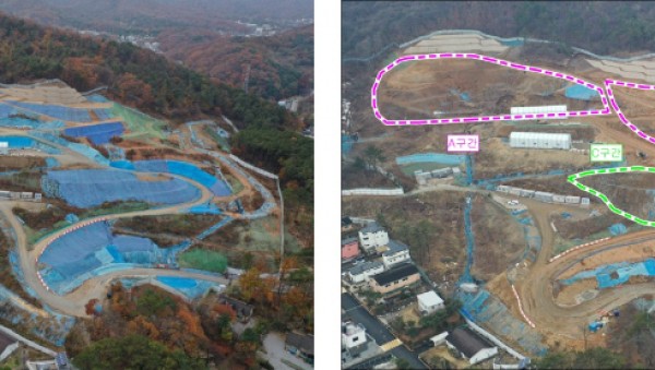 7. 용인특례시 수지구 고기동의 노인복지주택 공사현장의 토사반출 전(왼쪽)과 후(오른쪽) 모습 (1).jpg