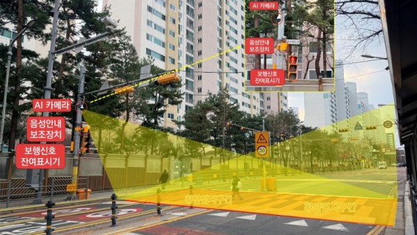 1-2. 용마초등학교 후문에 설치된 보행신호 자동연장시스템.jpg